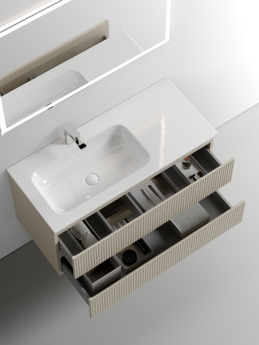 Тумба под раковину Sancos SNOB T SNT100LCE 100х45х50 подвесная цвет бежевый - фото 5